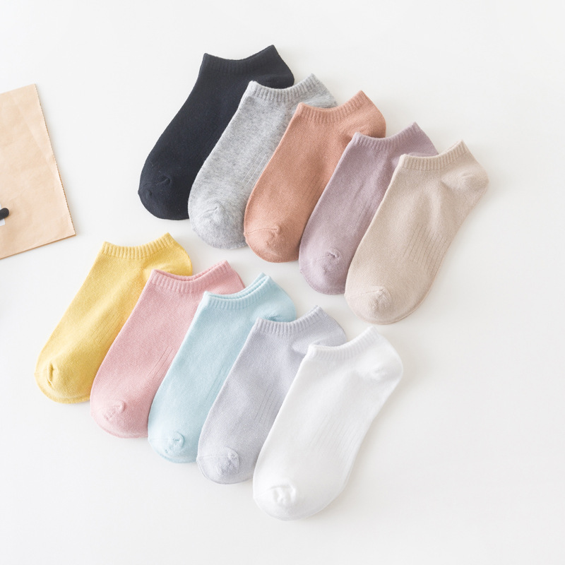 Kaos Kaki Wanita Basic Mesh 10 Warna Warni Katun Pendek