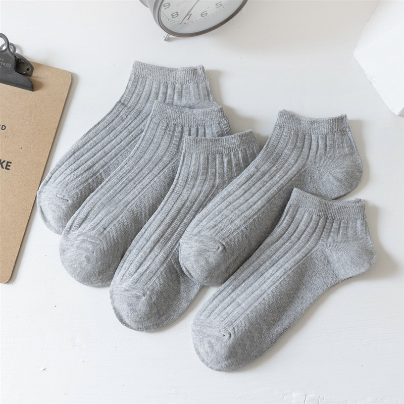 Kaos Kaki Pria Premium Karet Double Needle Hitam Abu Katun Murni Pendek