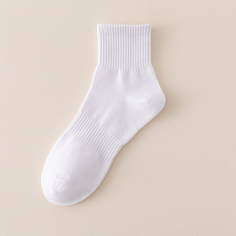 Kaos Kaki Unisex Pria Wanita Karet Double Putih Hitam Abu Katun Medium