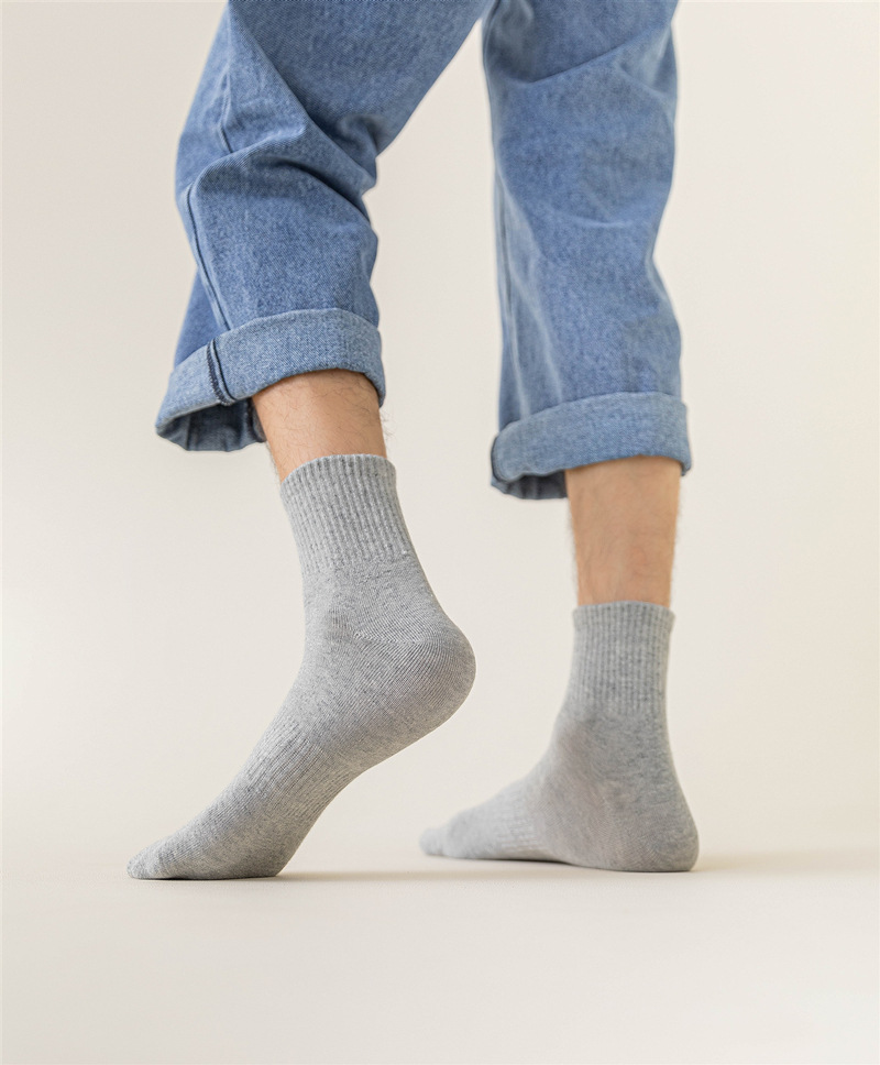 Kaos Kaki Unisex Pria Wanita Karet Double Putih Hitam Abu Katun Medium