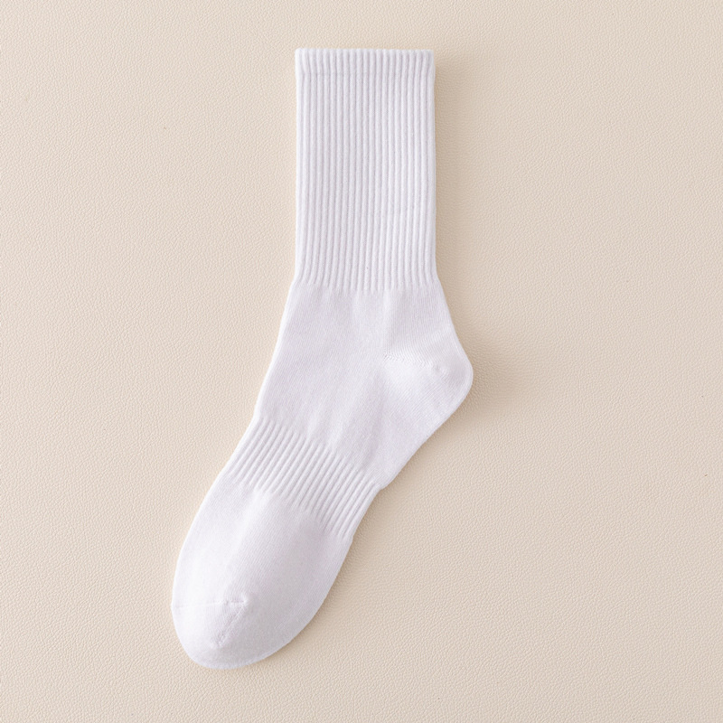 Kaos Kaki Unisex Pria Wanita Karet Double Putih Hitam Abu Katun Panjang