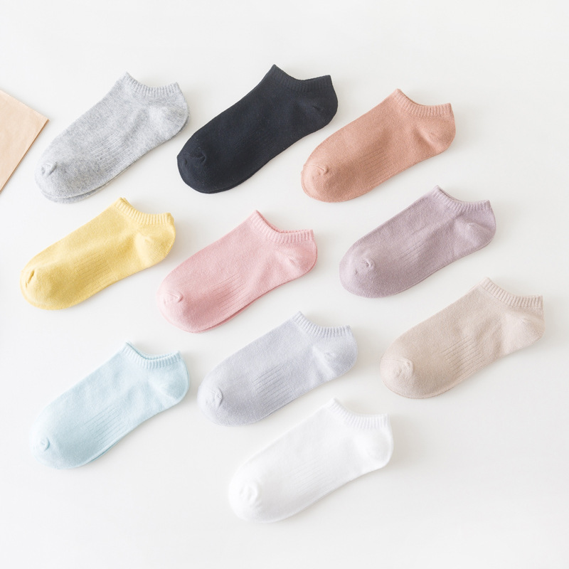 Kaos Kaki Wanita Basic Mesh 10 Warna Warni Katun Pendek