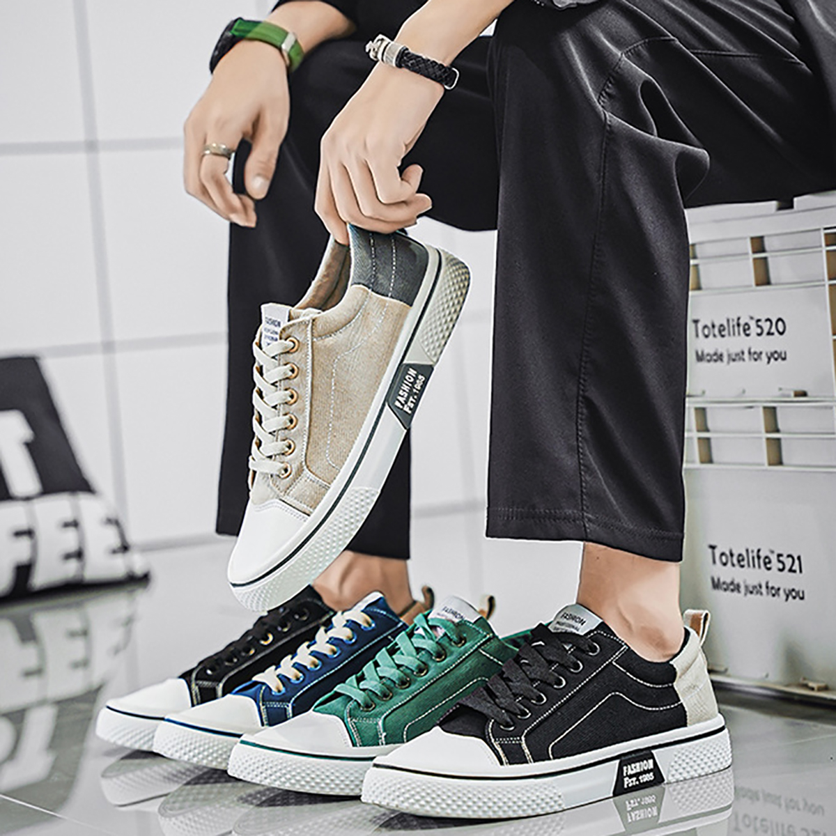 Whoppy SL57 Sepatu Sneakers Pria Import (FREE BOX)