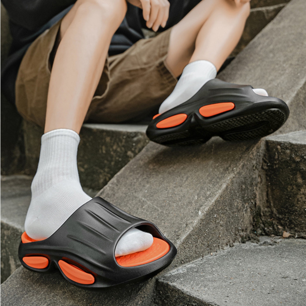 Whoppy Sandal Pria JF1 Double Decker Sole Karet