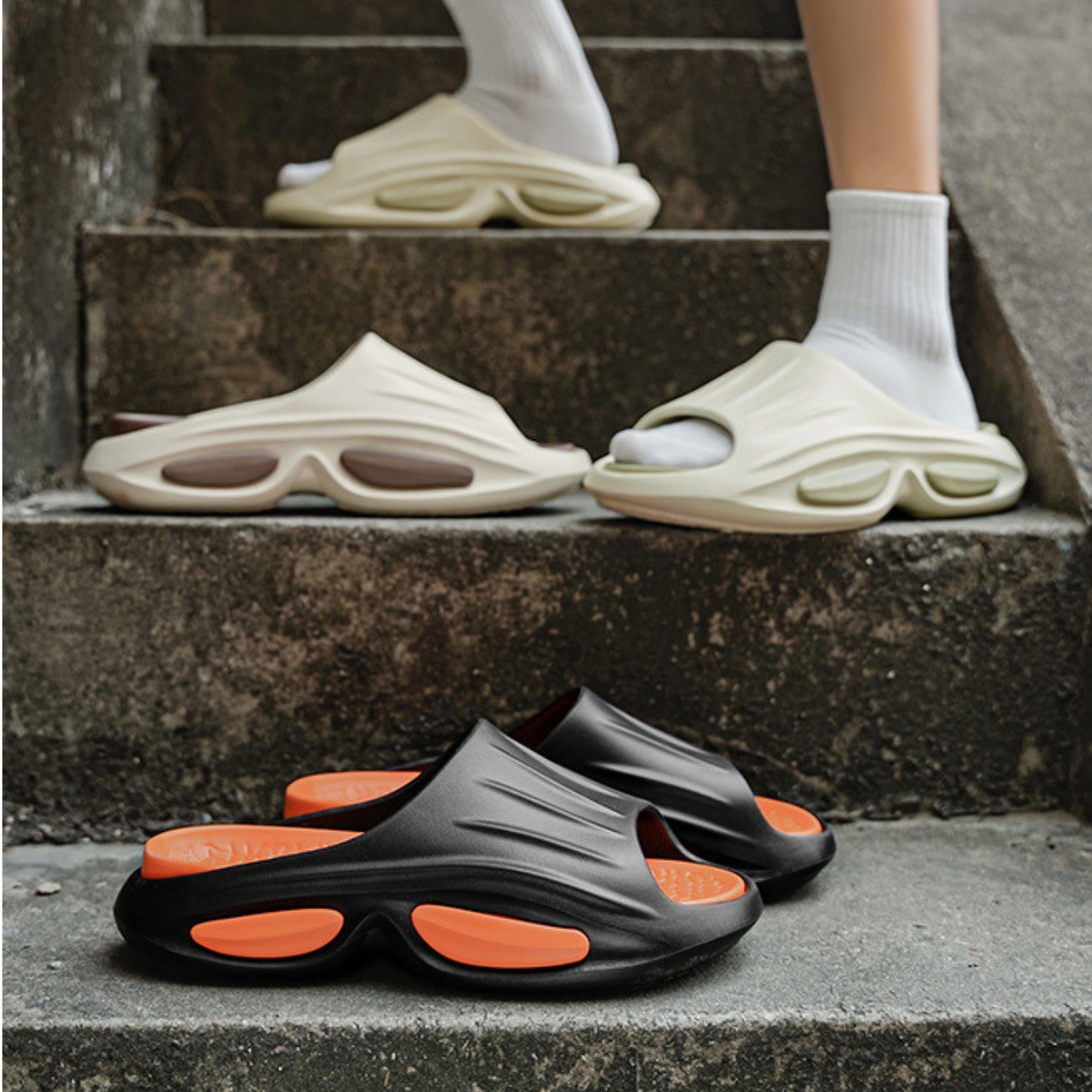 Whoppy Sandal Pria JF1 Double Decker Sole Karet